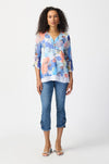 Joseph Ribkoff - Face Print Mesh Flared Top