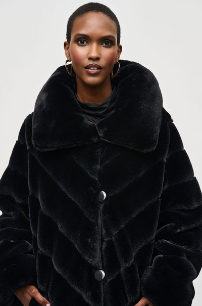 Joseph Ribkoff - Reversible Faux Fur Coat