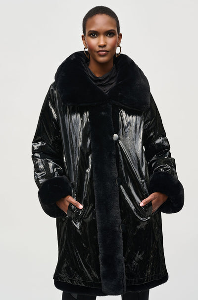 Joseph Ribkoff - Reversible Faux Fur Coat