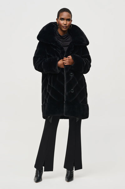 Joseph Ribkoff - Reversible Faux Fur Coat