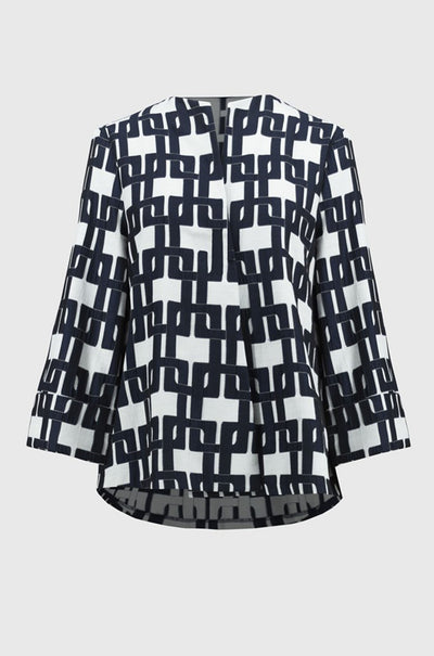 Joseph Ribkoff - Geometric Jacquard Trapeze Jacket