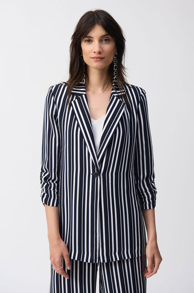 Joseph Ribkoff - Woven Stripe Print Boxy Blazer