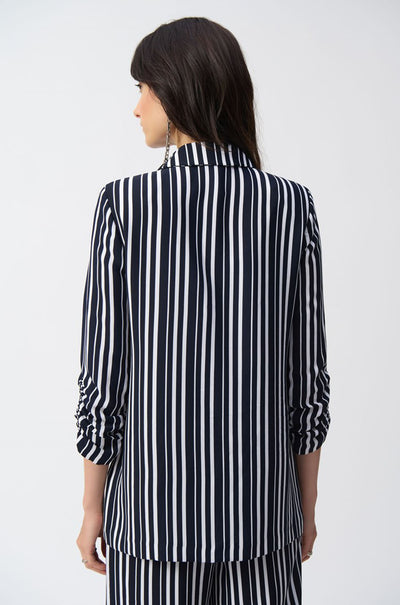 Joseph Ribkoff - Woven Stripe Print Boxy Blazer