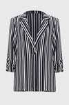 Joseph Ribkoff - Woven Stripe Print Boxy Blazer