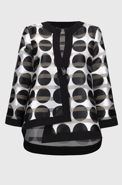 Joseph Ribkoff - Shadow Stripe Dot Print Swing Jacket