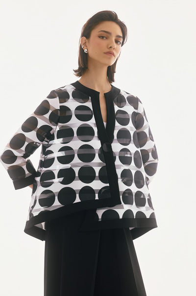 Joseph Ribkoff - Shadow Stripe Dot Print Swing Jacket