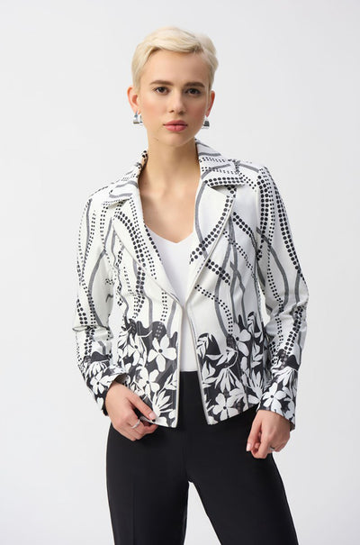 Joseph Ribkoff - Faux Suede Floral Print Jacket