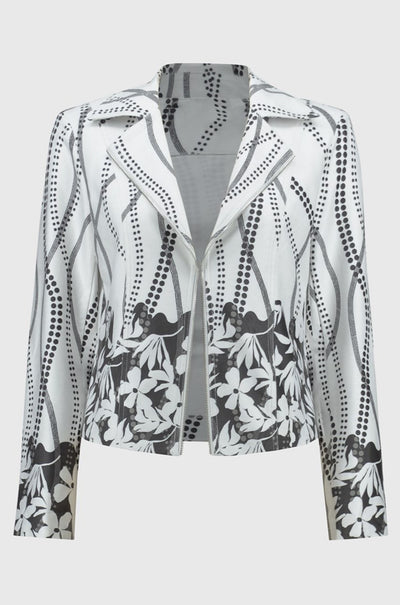 Joseph Ribkoff - Faux Suede Floral Print Jacket