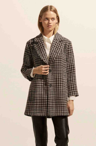 zoe kratzmann - alight coat in check boucle