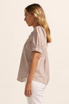 zoe kratzmann - allot top in mocha stripe