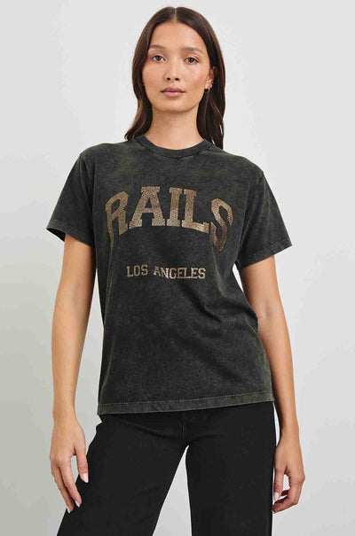 Rails - Boyfriend Tee in Black Gold Glitter