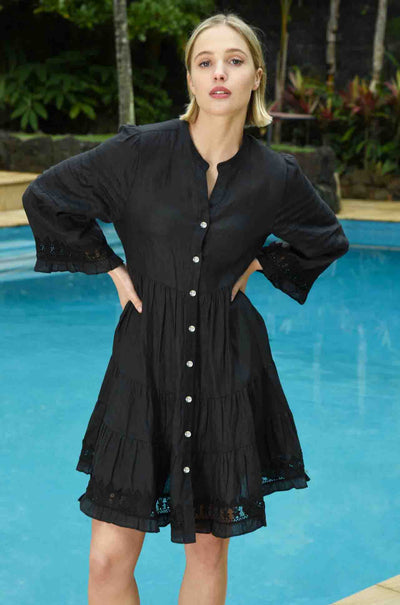 Coop - Any Linen Day Change Of Lace Dress in Black