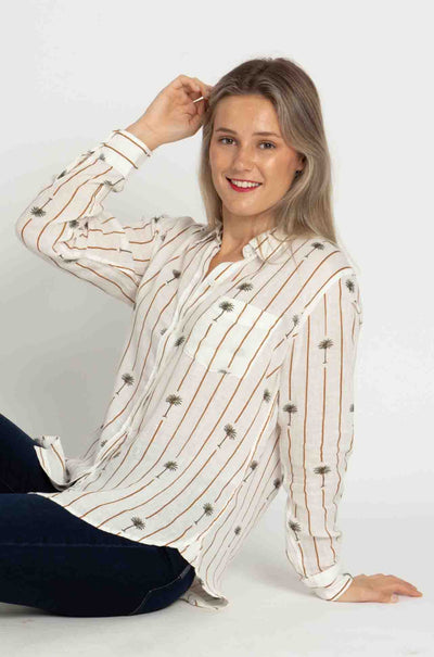 Rails - Charli Shirt in Stripe Palms