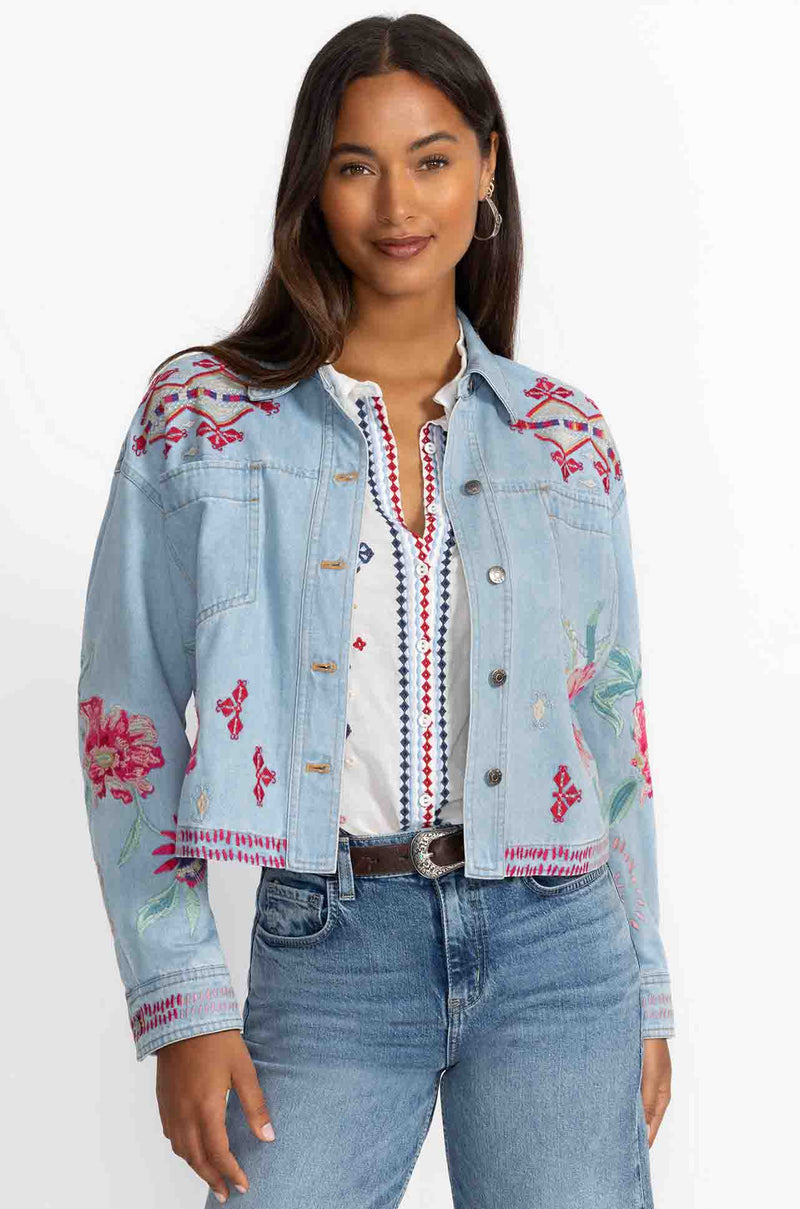 Johnny Was - Cropped Denim Jacket in Talulla Print