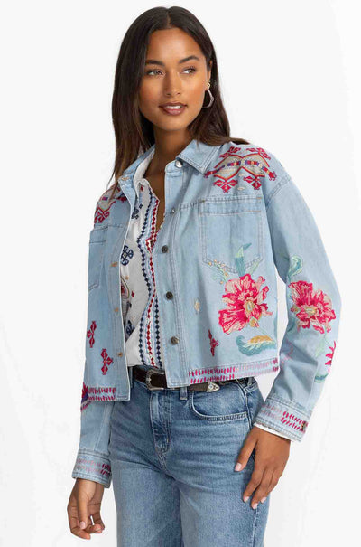 Johnny Was - Cropped Denim Jacket in Talulla Print