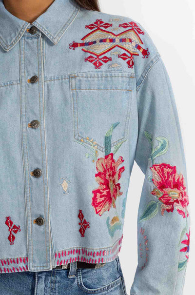 Johnny Was - Cropped Denim Jacket in Talulla Print