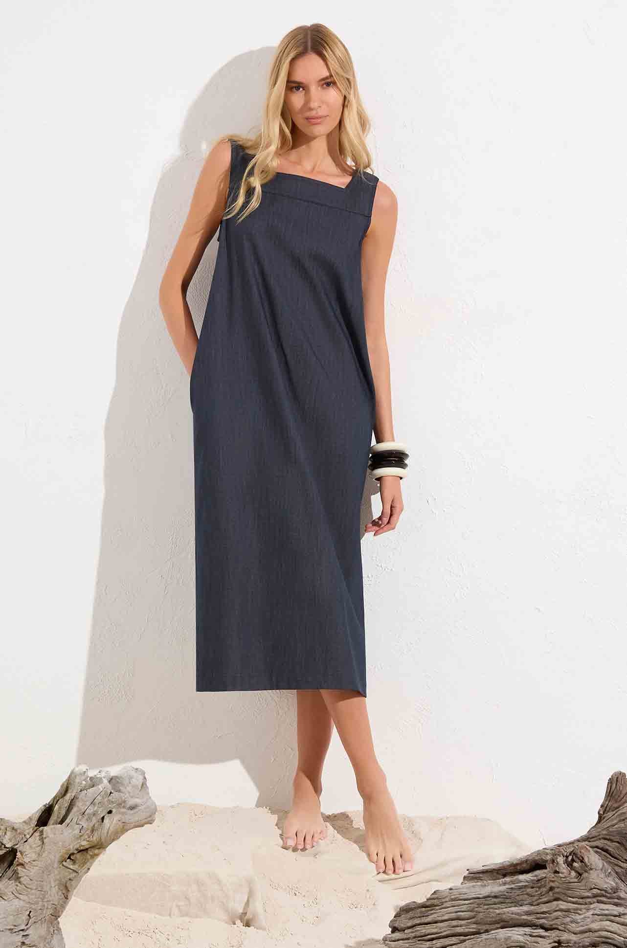 Mela Purdie - Cube Dress in Soft Stretch Denim