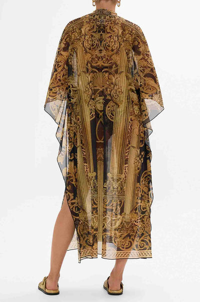 Camilla - Era Of Empires Stretch Mesh Kaftan with Trim