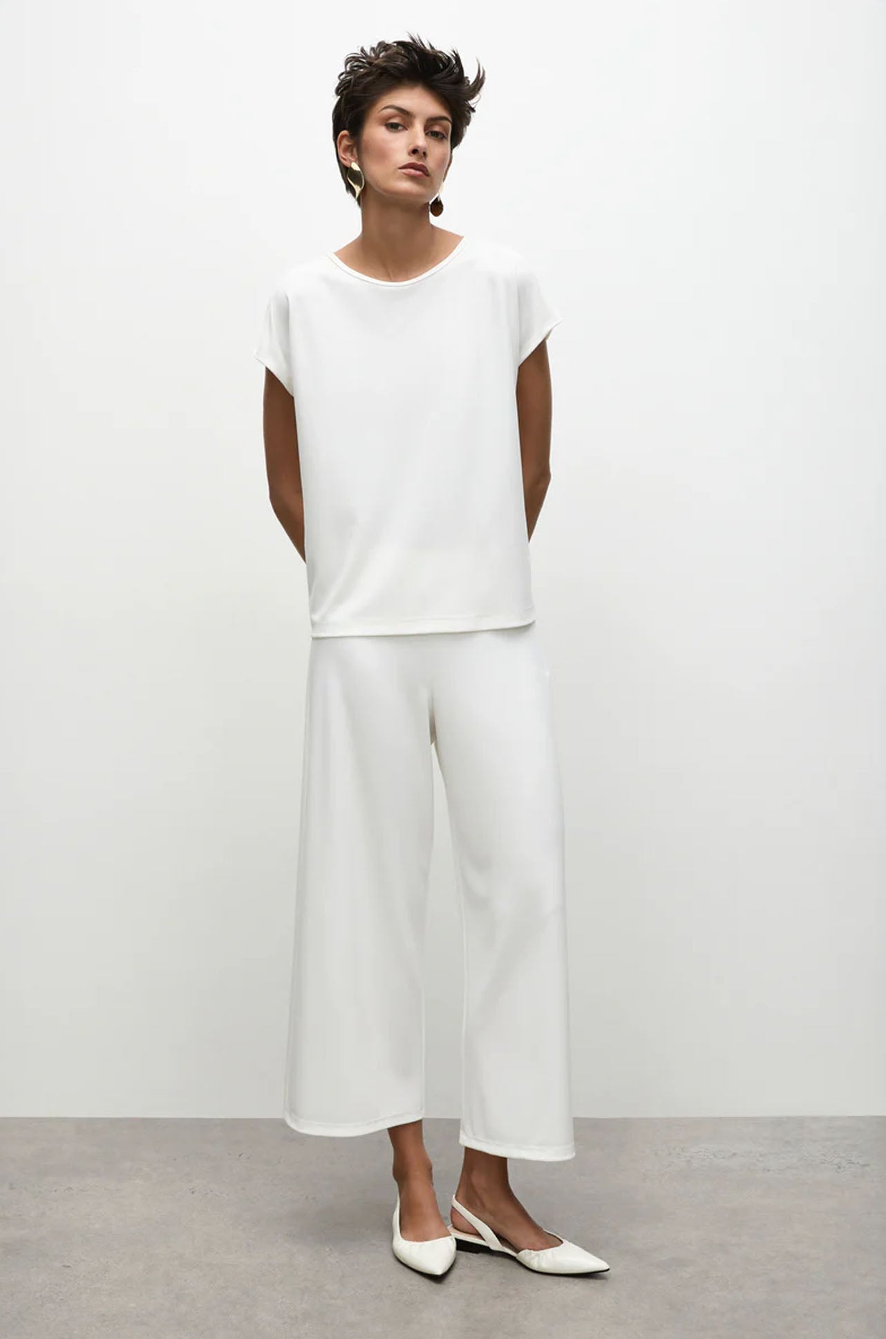 Mela Purdie - Crop Palazzo Pant in Powder Knit