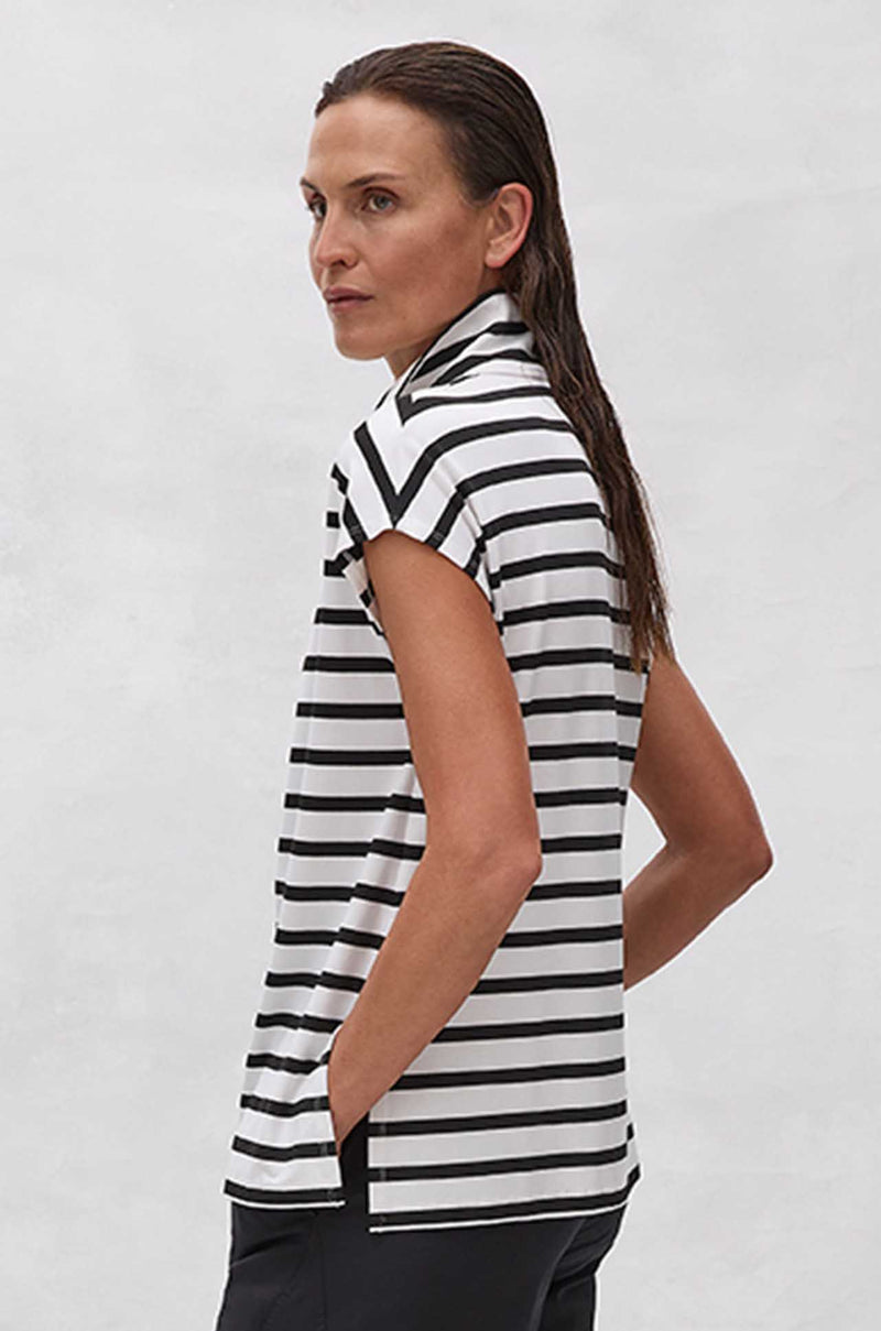 Mela Purdie - Half Zip Shell in Trunk Stripe Knit