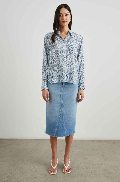 Rails - Josephine L/S Button Down in Blue Abstract