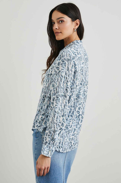 Rails - Josephine L/S Button Down in Blue Abstract