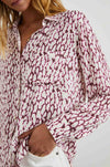 Rails - Josephine L/S Button Down in Pink Static Leopard