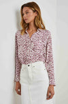 Rails - Josephine L/S Button Down in Pink Static Leopard