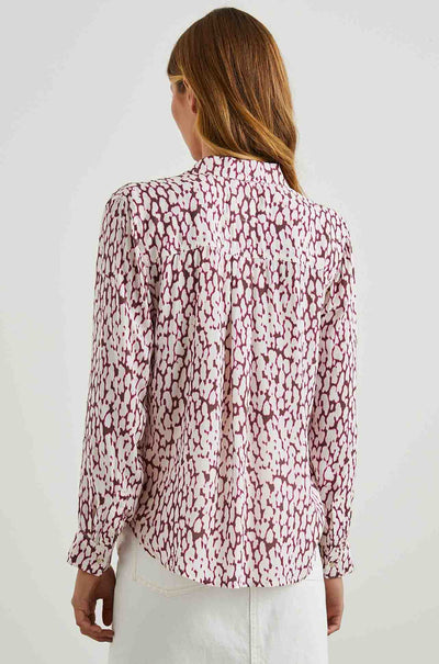 Rails - Josephine L/S Button Down in Pink Static Leopard