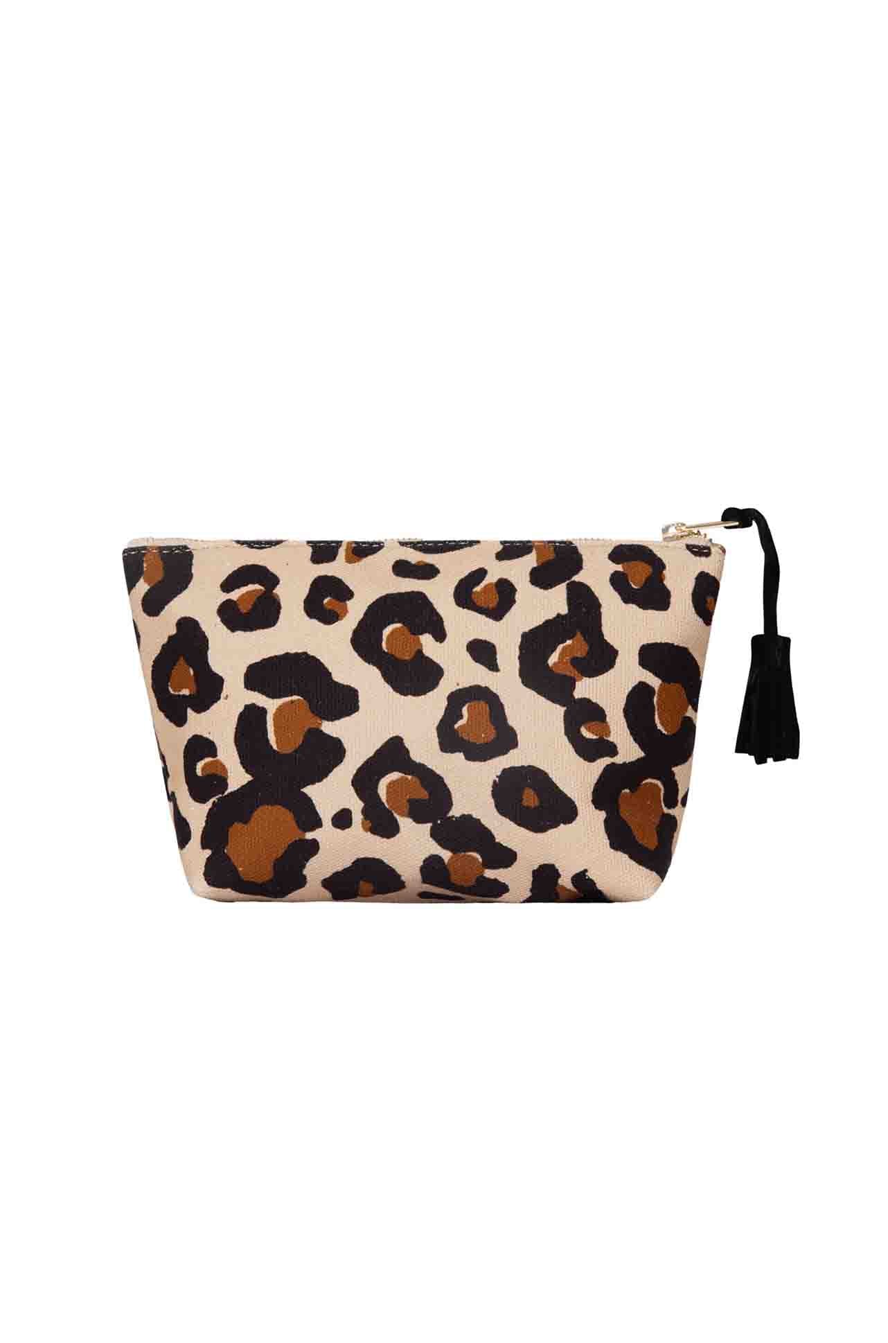 Curate - Born To Be Wild Kiss and Makeup Bag in Leopard