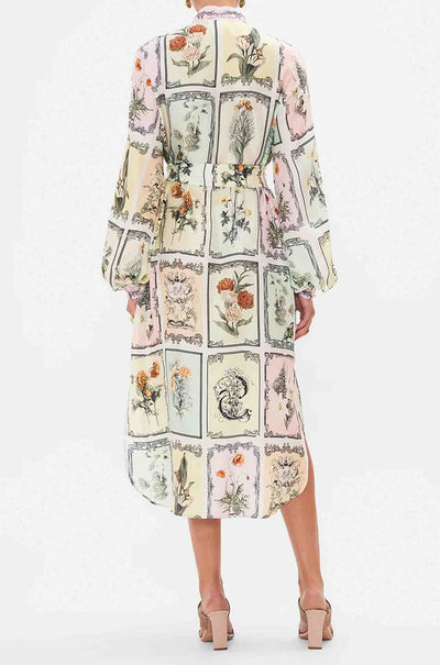 Camilla - Long Live Letterpress High Low Midi Shirt Dress