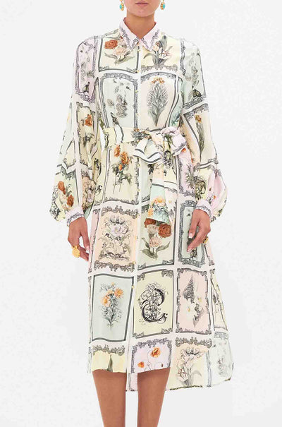 Camilla - Long Live Letterpress High Low Midi Shirt Dress