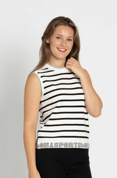 Marc Cain - Logo Hem Stripe Knit