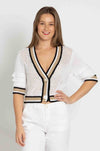 Elisa Cavaletti - Metallic Trim Knit Cardi