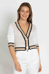 Elisa Cavaletti - Metallic Trim Knit Cardi