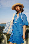 Once Was - Lucia Babydoll Dress in Azure