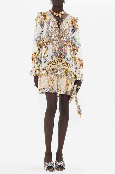 Camilla - Palazzo Play Date Ruffle Lace Up Dress