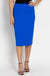 Paula Ryan - Panelled Basque Pencil Skirt in Greek Blue