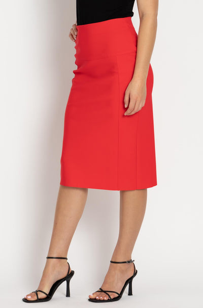 Paula Ryan - Panelled Basque Pencil Skirt in Poppy