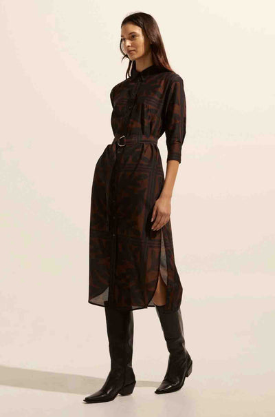 zoe kratzmann - pinpoint dress in choc frond