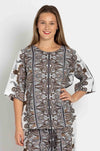 Mela Purdie - Plaza T in Lattice Print Linen