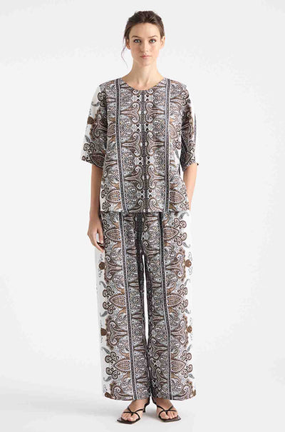 Mela Purdie - Plaza T in Lattice Print Linen