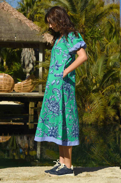 Cooper - You Are Just De-Vine Puff and Ready Dress in Green Floral