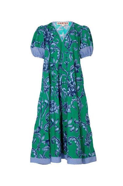 Cooper - You Are Just De-Vine Puff and Ready Dress in Green Floral