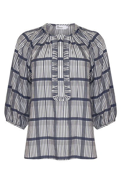 zoe kratzmann - refine top in ink/porcelain check