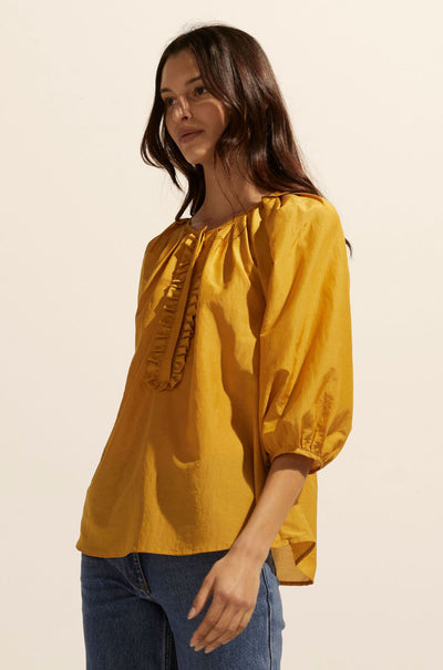 zoe kratzmann - refine top in ochre