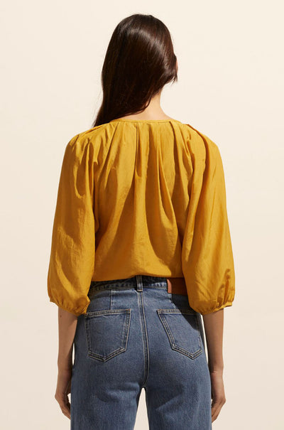 zoe kratzmann - refine top in ochre