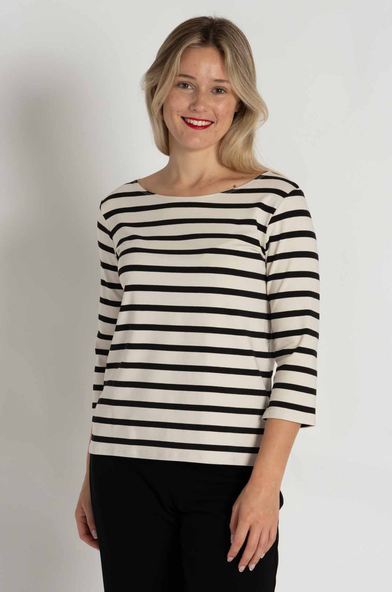 Mela Purdie - Relaxed Boat Neck in Trunk Stripe Knit