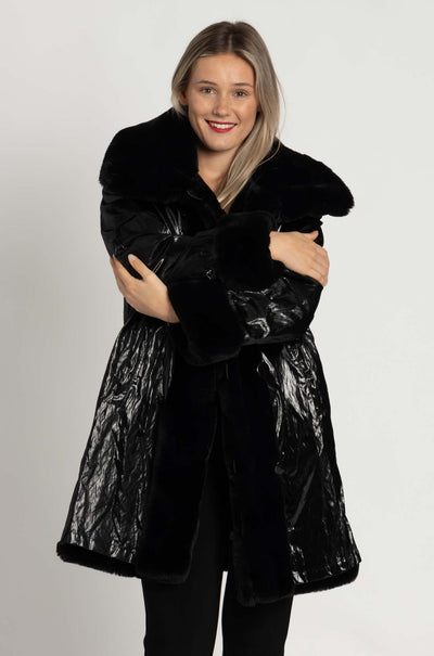 Joseph Ribkoff - Reversible Faux Fur Coat