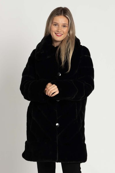 Joseph Ribkoff - Reversible Faux Fur Coat